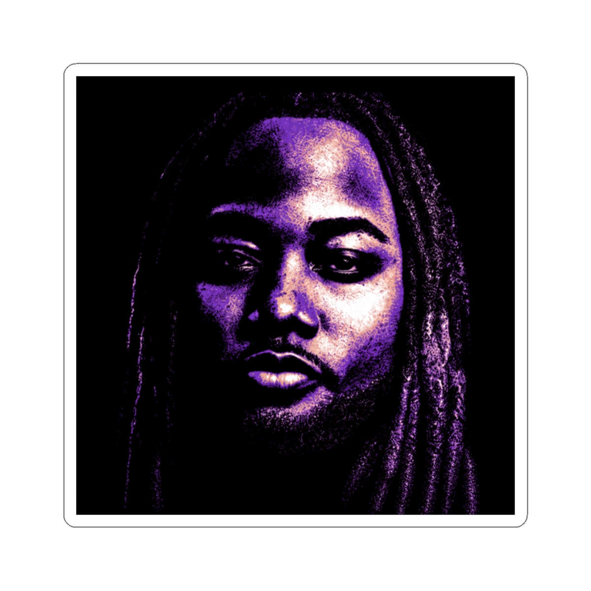 popart big face leon thomas Sticker - alternate angle 2, merchandise
